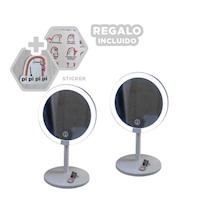Tocador Elegante LED Tactil Circular Blanco con Luz Frontal Y+Regalo Sticker