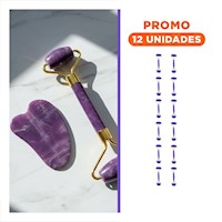 Pack12 Reafirmador Facial Set de 2 Morado de Plastico para Circulacion Y+Regalo Sticker