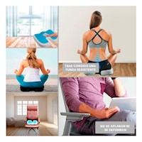 Soporte Ergonomico de Asiento con Gel Blanco Funda Plomo