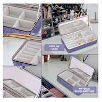 Alhajero Portatil con Espejo 16x8,5x5,5cm Lila Diseno Compacto Y+Post It