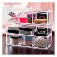 Coleccion de Acrilico 3 Pisos con 6 Divisiones Transparente