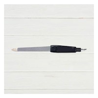 Lima Resistente de Uñas con Saca Cuticulas Negro y Plateado Y+Ligas Regalo