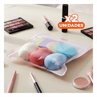 Pack2 Complemento Clasico Multicolor para Maquillaje con 7 Piezas Resistente Y+Regalo Sticker