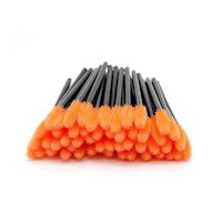 Brocha Naranja de Silicona para Pestaña y Ceja 12 pzs Y+Papel Regalo