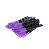 Brocha Morado de Silicona para Pestaña y Ceja 12 pzs Y+Papel Regalo