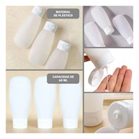 Recipientes Practicos Recargables y Exprimibles Blanco 60 ml Shampoo y Gel Y+Post It