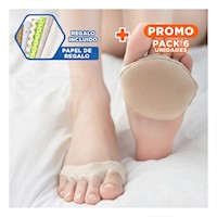 Pack6 Cojinetes para Pies Un Par Beige Suaves y Confortables Y+Papel Regalo