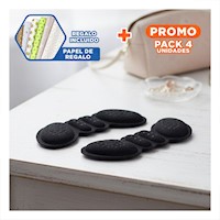 Pack4 Cobertura de Talon Negro Adhesivo para Caminar Seguro y Evitar Rozaduras Y+Papel Regalo