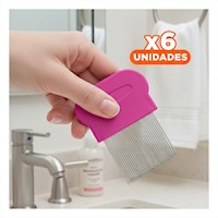 Pack6 Peineta para Piojos y Liendres Fucsia Fina y Duradera para Hogar Y+Regalo Sticker