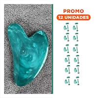 Pack12 Equipo Facial Set de 2 Verde Agua de Plastico Para Circulacion Y+Regalo Sticker