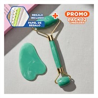 Pack12 Equipo Facial Set de 2 Verde Agua de Plastico Que Mejora Apariencia Y+Papel Regalo