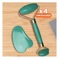 Pack4 Kit Facial Set de 2 Verde Agua de Plastico Suave y Seguro para Todo Tipo de Piel
