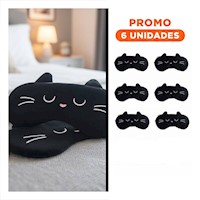 Pack6 Venda Ocular Con Gel Negro para Descanso Diario