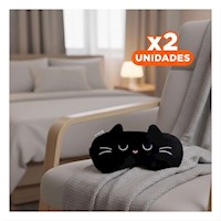 Pack2 Mascara Relax Con Gel Negro para Descanso en Hogar Y+Regalo Sticker