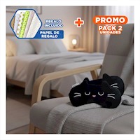 Pack2 Antifaz Con Gel Negro Ajustable para Relax Diario Y+Papel Regalo