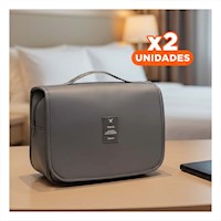 Pack2 Estuche Colgante 24x8x19cm Plomo para Aseo Personal con Diseño Compacto Y+Regalo Sticker