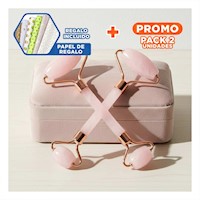 Pack2 Combo 1 de Cuarzo Rosado Marmoleado para Rutina de Belleza Y+Papel Regalo