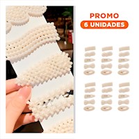 Pack6 Set 5 Clips de Cabello Elegantes con Perlas en Beige