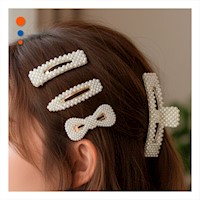 Broches 6 de Cabello con Perlas Color Beige Moda Mujer