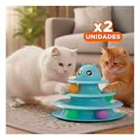 Pack2 Circuito de Entretenimiento con 3 Niveles Pelotas Celeste Y+Papel Regalo