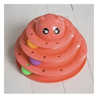 Juego con Pelotas de 3 Niveles Rosado para Gato Activo