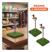 Pack2 Objeto Divertido para Mantener al Pajaro Entretenido Marron y Verde Y+Regalo Sticker