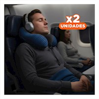 Pack2 Reposacabeza Suave de Cuello para Viajar Azul a Rayas Y+Regalo Sticker