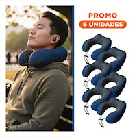 Pack6 Descanso Ligero de Cuello Azul a Rayas Practico