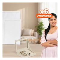 Pack6 Organizador de Joyas Multifuncional Beige con Compartimientos Internos Y+Regalo Sticker