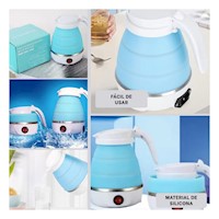 Hervidor Funcional Electrico de Silicona 600ml Celeste para Oficina
