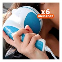 Pack6 Masajeador Ajustable Relax Tone Blanco con Vibracion Potente Y+Regalo Sticker