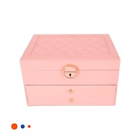 Caja Elegante Rosada 3 Niveles 23x17x13,5 cm con Espejo Interior Y+Papel Regalo