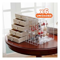 Pack6 Mueble 5 Cajones y 3 Puertas en Terciopelo Beige para Dormitorio Y+Regalo Sticker