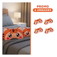 Pack4 Protector Ocular Con Gel Naranja Ajustable para Relajacion Y+Regalo Sticker