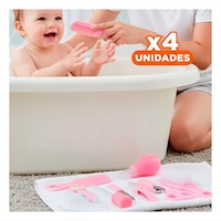 Pack4 Kit Organizador de Higiene para Bebe 10 Piezas Rosado para Padres