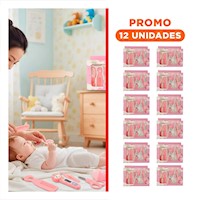 Pack12 Equipo Practico de Cuidado para Bebe 10 Piezas Rosado para Rutina Y+Regalo Sticker