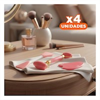 Pack4 Juego Funcional 3 de Limpieza Facial Plastico Rosado para Mujer
