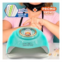 Pack2 Luz Led Profesional Sun S8 Pro 2 en 1 Verde Agua para Uñas Gel Oso Y+Papel Regalo