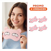 Pack4 Venda Frio y Caliente con Gel Terapia Ocular Rosado Y+Regalo Sticker