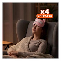 Pack4 Antifaz Frio y Caliente con Gel para Ojos Reutilizable Rosado