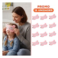 Pack12 Parche para Ojos con Gel Frio y Calor de Uso Personal Rosado Y+Regalo Sticker