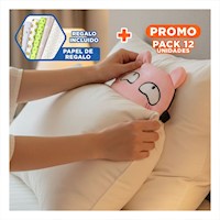 Pack12 Venda para Ojos con Gel Terapia en Casa y Viaje Rosado Y+Papel Regalo