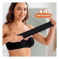 Pack4 Cinta Adhesiva Negro Levanta Busto para Moda Mujer Ajuste Natural
