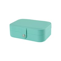 Porta Joyas Verde Agua 16x11x5 cm Comodo y Resistente con Divisiones Y+Papel Regalo