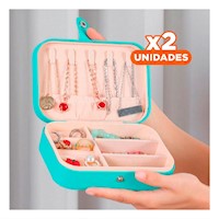 Pack2 Caja Verde Agua 16x11x5 cm Compacto y Duradero con Separadores Internos Y+Regalo Sticker