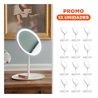 Pack12 Luna Elegante LED Tactil Circular Blanco con Iluminacion Suave Y+Regalo Sticker