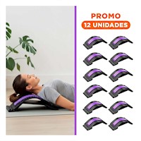 Pack12 Soporte Ajustable Lumbar Morado con Masaje Electrico Y+Regalo Sticker