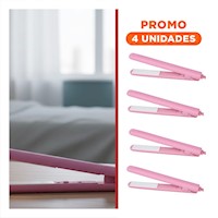 Pack4 Planchita Pequena de Cabello Mini Rosado Compacta Y+Regalo Sticker