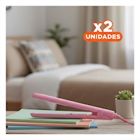 Pack2 Moldeador Electrico de Cabello Mini Rosado Moderno Y+Regalo Sticker