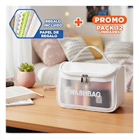 Pack12 Estuche Blanco para Maquillaje con Estilo Elegante Y+Papel Regalo